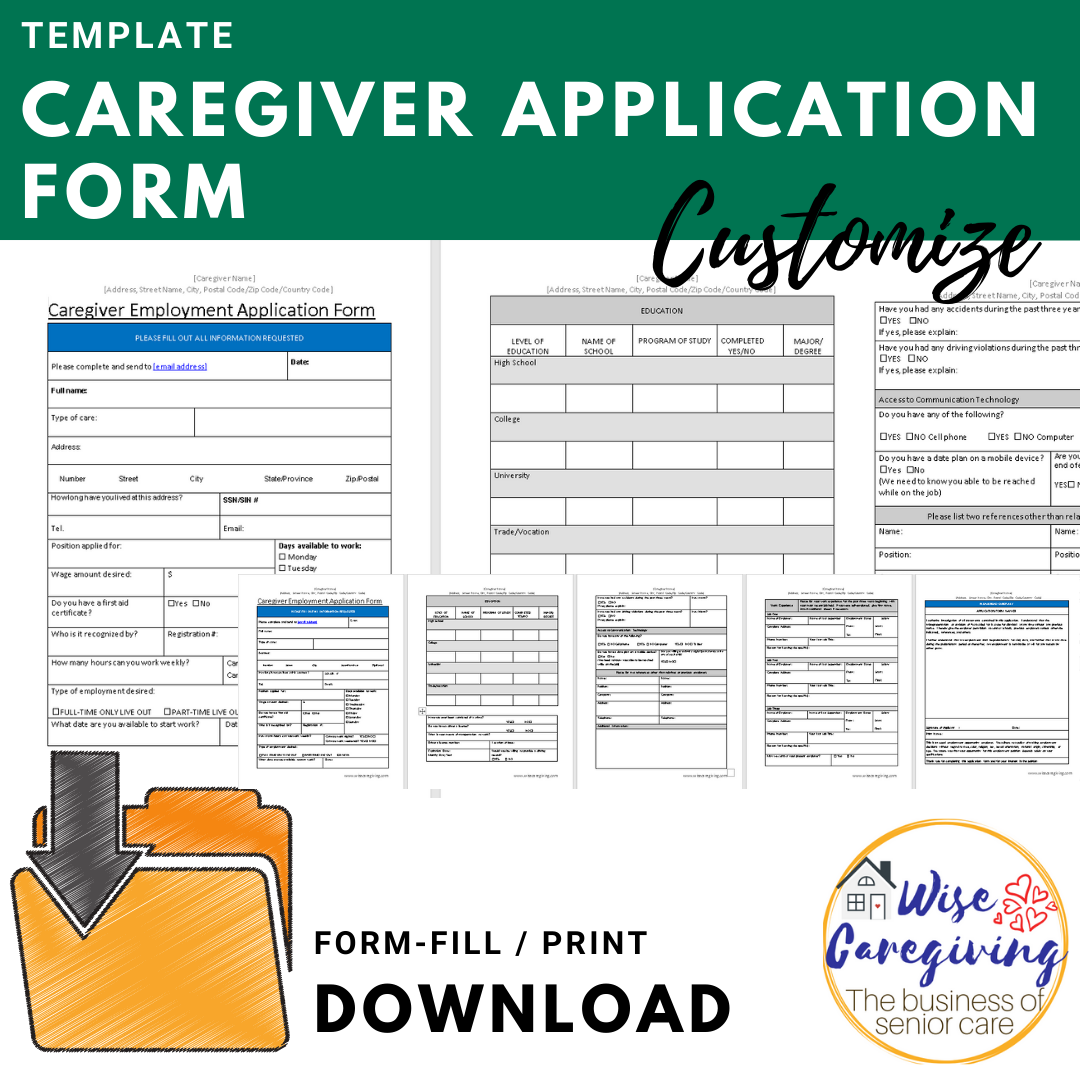 Caregiver Application Form| Hire a Caregiver | Wise Caregiving