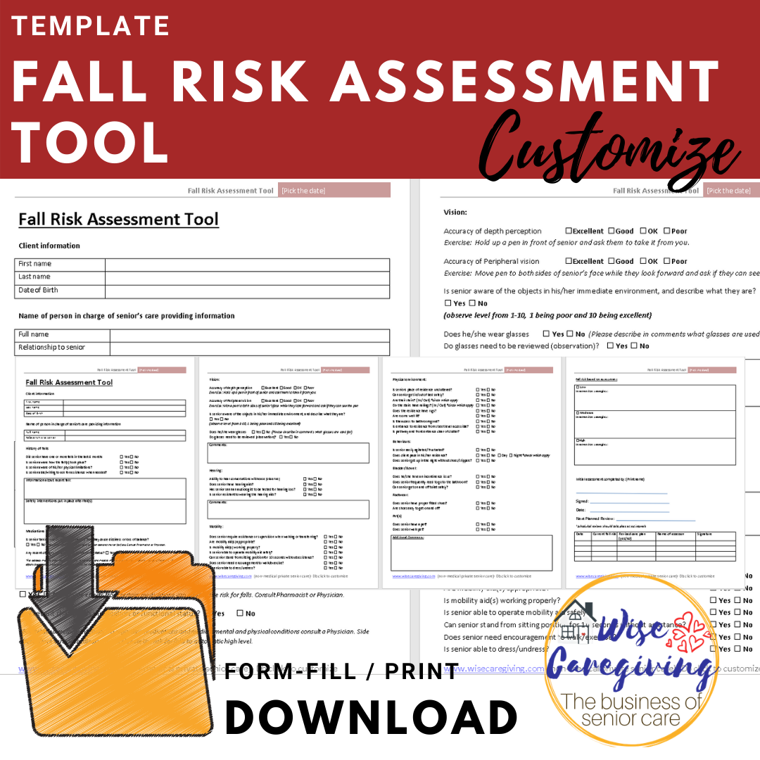 Printable Fall Risk Assessment Form