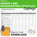 Housekeeping Checklist Template for Seniors | Wise caregiving