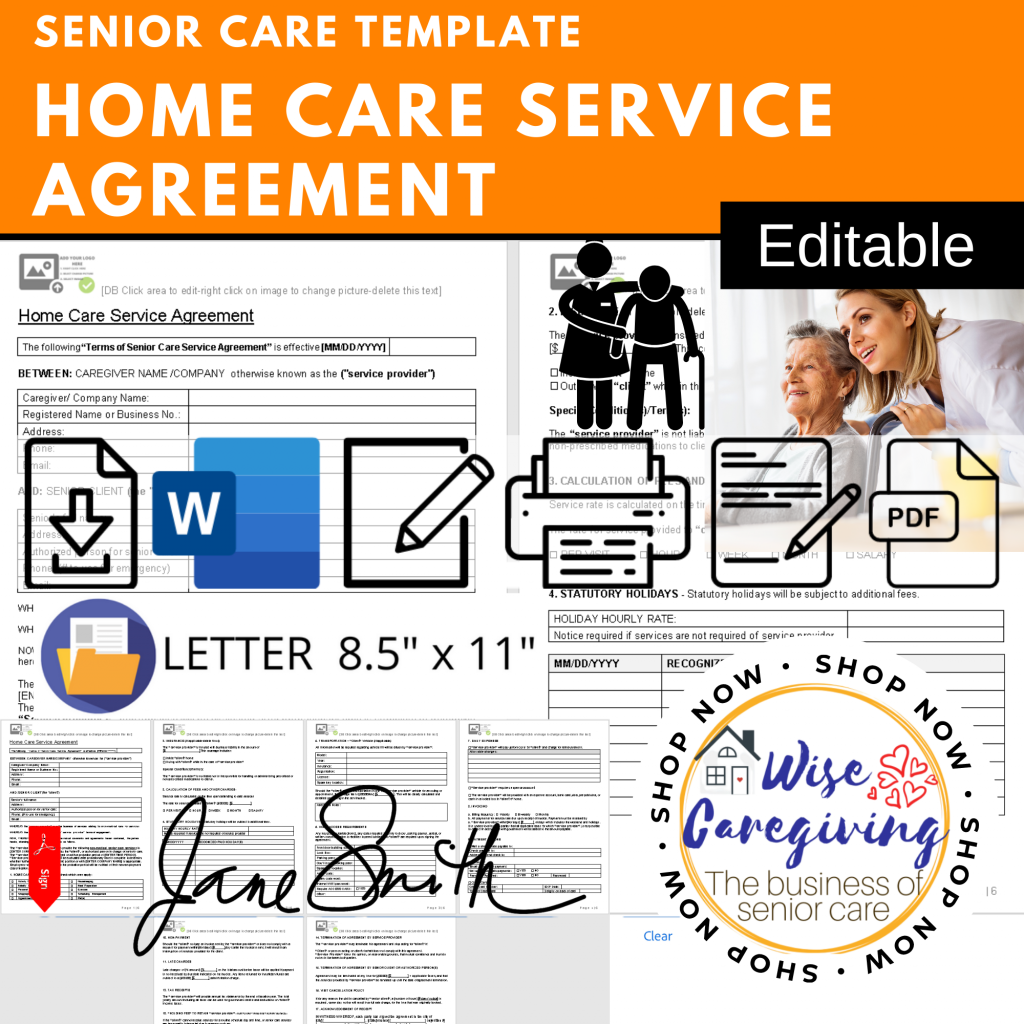 Home Care Service Agreement Template - Colomboalumni.org